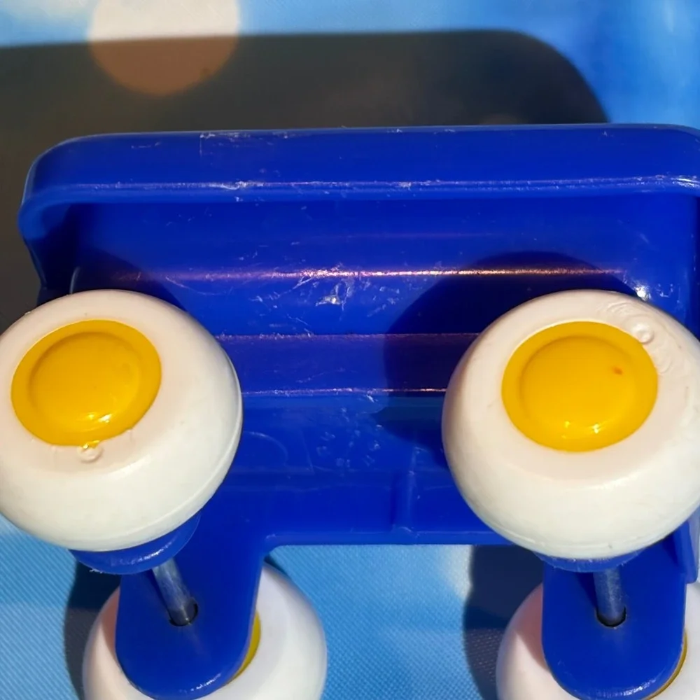 Viking Toys Roadster Jeep Trailer Lot Primary Blue Yellow Plastic 7pc DIRTY